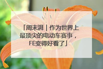周末湃｜作为世界上最顶尖的电动车赛事，FE变得好看了
