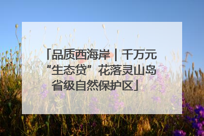 品质西海岸｜千万元“生态贷”花落灵山岛省级自然保护区