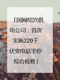 国网绍兴供电公司：首次实施220千伏变电站半停综合检修