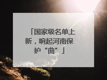 国家级名单上新，响起河南保护“曲”