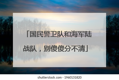 国民警卫队和海军陆战队，别傻傻分不清