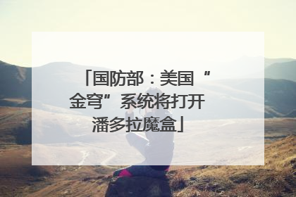 国防部：美国“金穹”系统将打开潘多拉魔盒