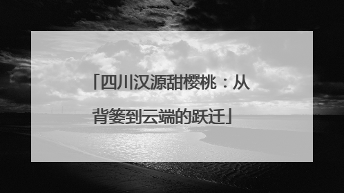 四川汉源甜樱桃：从背篓到云端的跃迁