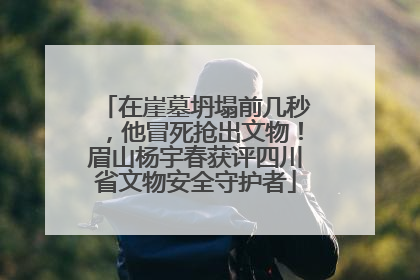 在崖墓坍塌前几秒，他冒死抢出文物！眉山杨宇春获评四川省文物安全守护者