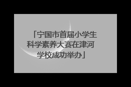宁国市首届小学生科学素养大赛在津河学校成功举办
