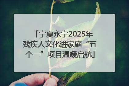 宁夏永宁2025年残疾人文化进家庭“五个一”项目温暖启航