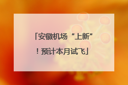 安徽机场“上新”！预计本月试飞