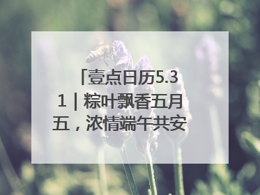 壹点日历5.31｜粽叶飘香五月五，浓情端午共安康！早安