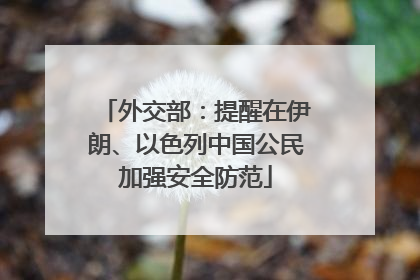 外交部：提醒在伊朗、以色列中国公民加强安全防范
