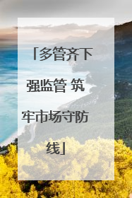 多管齐下强监管 筑牢市场守防线