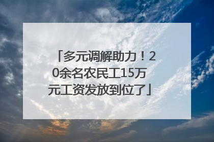 多元调解助力！20余名农民工15万元工资发放到位了