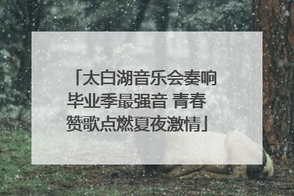 太白湖音乐会奏响毕业季最强音 青春赞歌点燃夏夜激情