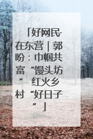 好网民·在东营｜郭盼：巾帼共富“馒头坊” 红火乡村“好日子”