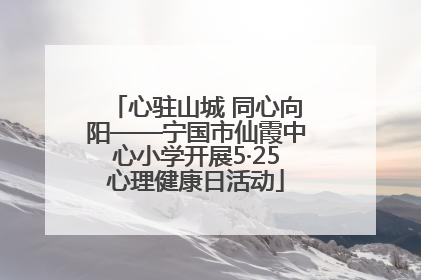 心驻山城 同心向阳——宁国市仙霞中心小学开展5·25心理健康日活动