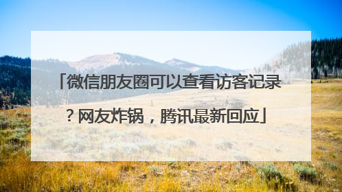微信朋友圈可以查看访客记录？网友炸锅，腾讯最新回应