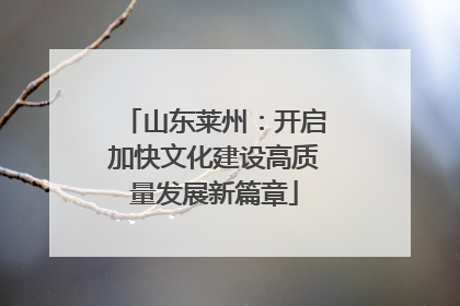 山东莱州：开启加快文化建设高质量发展新篇章