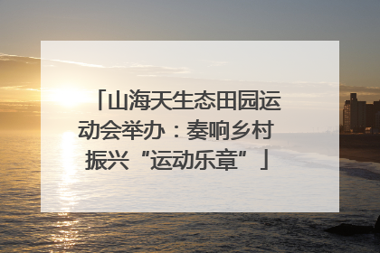 山海天生态田园运动会举办：奏响乡村振兴“运动乐章”