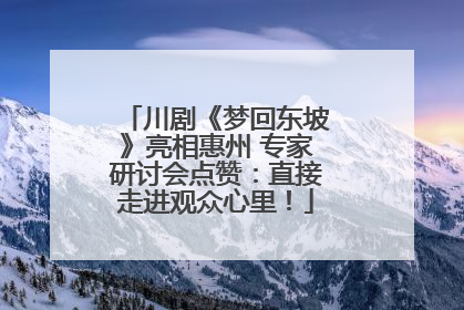 川剧《梦回东坡》亮相惠州 专家研讨会点赞：直接走进观众心里！