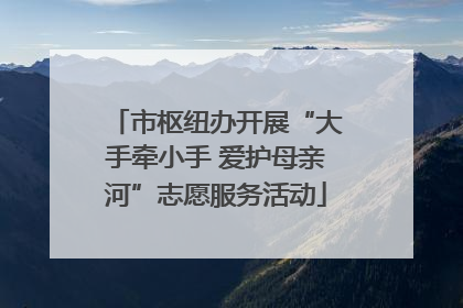 市枢纽办开展“大手牵小手 爱护母亲河”志愿服务活动