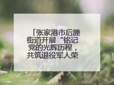 张家港市后塍街道开展“铭记党的光辉历程，共筑退役军人荣耀”主题活动