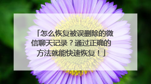 怎么恢复被误删除的微信聊天记录？通过正确的方法就能快速恢复！