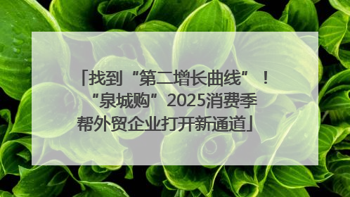 找到“第二增长曲线”！“泉城购”2025消费季帮外贸企业打开新通道