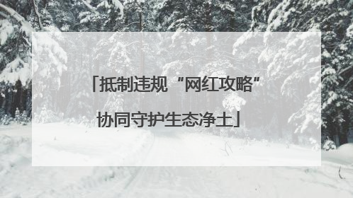 抵制违规“网红攻略” 协同守护生态净土