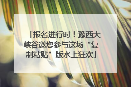 报名进行时！豫西大峡谷邀您参与这场“复制粘贴”版水上狂欢