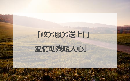 政务服务送上门 温情助残暖人心