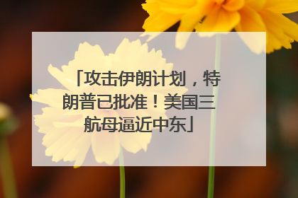 攻击伊朗计划，特朗普已批准！美国三航母逼近中东