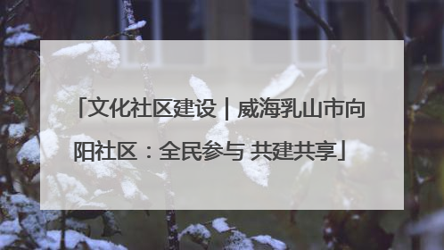 文化社区建设｜威海乳山市向阳社区：全民参与 共建共享