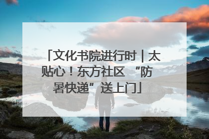 文化书院进行时｜太贴心！东方社区 “防暑快递”送上门