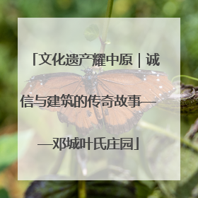 文化遗产耀中原｜诚信与建筑的传奇故事——邓城叶氏庄园