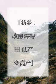 新乡：改良障碍田 低产变高产