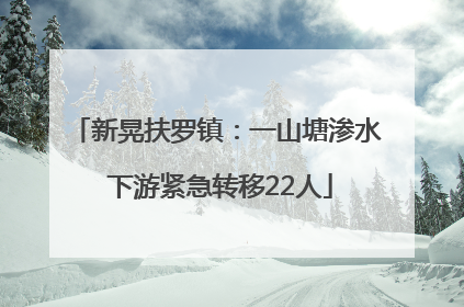 新晃扶罗镇：一山塘渗水 下游紧急转移22人