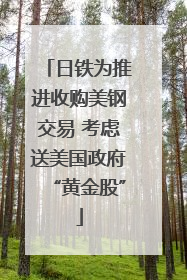 日铁为推进收购美钢交易 考虑送美国政府“黄金股”