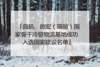 曲靖、德宏（瑞丽）国家骨干冷链物流基地成功入选国家建设名单