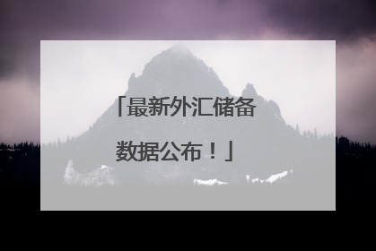 最新外汇储备数据公布！