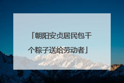 朝阳安贞居民包千个粽子送给劳动者