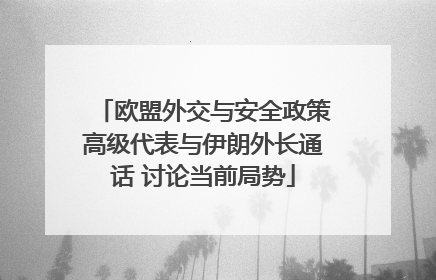 欧盟外交与安全政策高级代表与伊朗外长通话 讨论当前局势