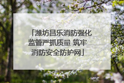 潍坊昌乐消防强化监管严抓质量 筑牢消防安全防护网