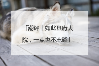潮评丨如此县府大院，一点也不寒碜