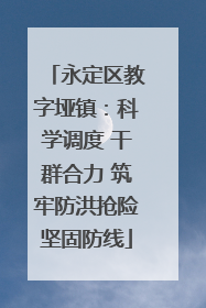 永定区教字垭镇：科学调度 干群合力 筑牢防洪抢险坚固防线