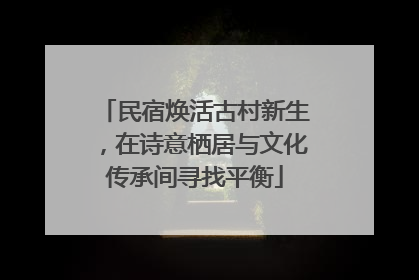 民宿焕活古村新生，在诗意栖居与文化传承间寻找平衡