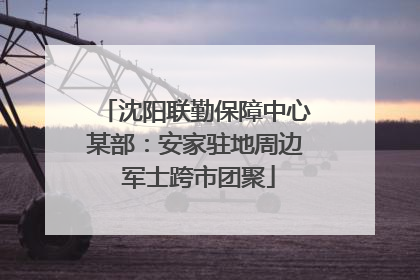 沈阳联勤保障中心某部：安家驻地周边 军士跨市团聚