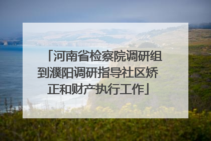 河南省检察院调研组到濮阳调研指导社区矫正和财产执行工作