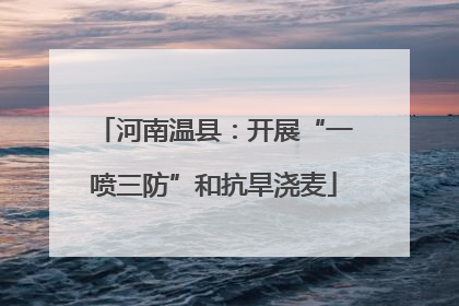 河南温县：开展“一喷三防”和抗旱浇麦
