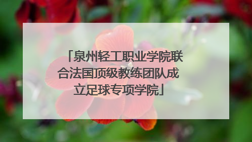 泉州轻工职业学院联合法国顶级教练团队成立足球专项学院