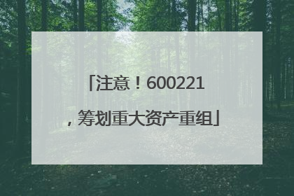 注意！600221，筹划重大资产重组