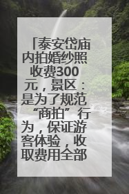 泰安岱庙内拍婚纱照收费300元，景区：是为了规范“商拍”行为，保证游客体验，收取费用全部上交国库